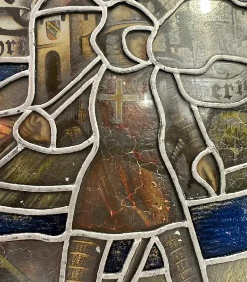 Schweizer Bleiverglasung mit Glasmalerei "750 Jahre Bern"