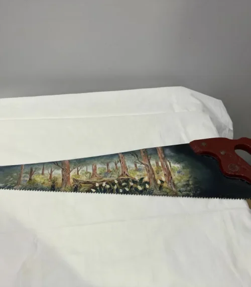 Säge mit handbemalter kunstvollen Malerei