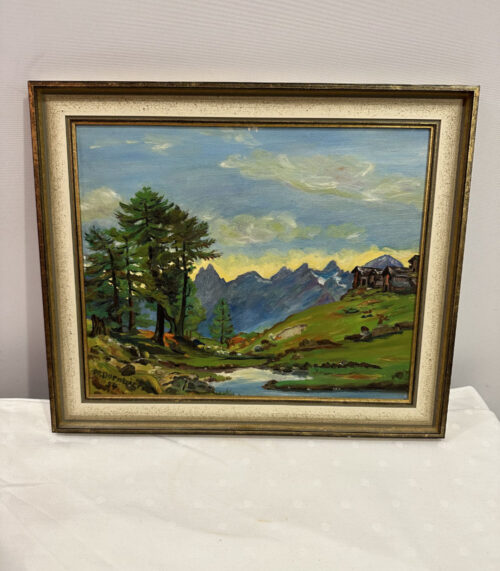 Ölgemälde mit einer Waldlandschaft