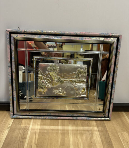 Relief 3D Look Mann in einem Fischerboot