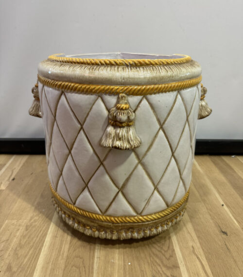 Dekorative Blumentopf aus Terrakotta in Gold/Weiss