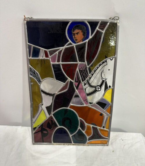 Antikes Bleiglas Fensterbild / Glasmalerei