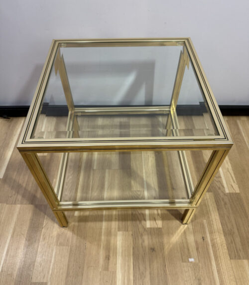 Designer-Beistelltisch von Pierre Vandel Paris aus vergoldetem Aluminium