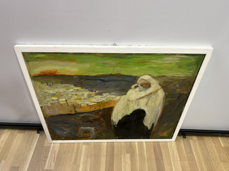 Ölgemälde Orientalische Stadtansicht mit verhüllter Figur 104 x 86 cm - Image 2