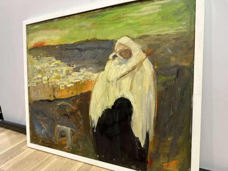 Ölgemälde Orientalische Stadtansicht mit verhüllter Figur 104 x 86 cm - Image 3