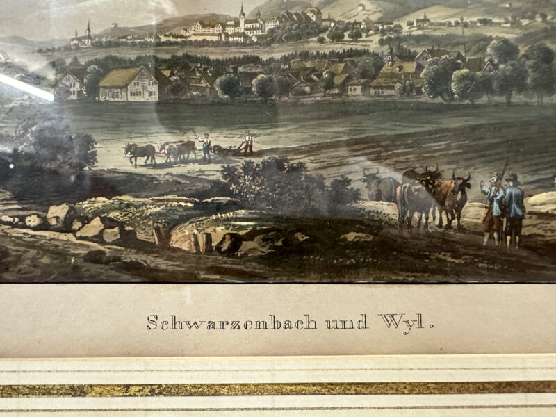 Original Kupferstich von Johann Baptist Isenring - Handkolorierte Darstellung von Schwarzenbach und Wyl - Image 4