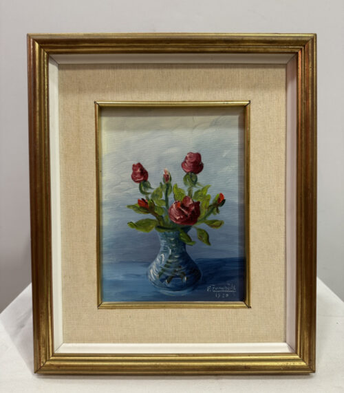 Ölgemälde von P. Zumbühl - Blumenstillleben (1980)