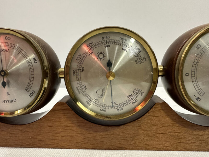 Vintage Wetterstation mit Thermometer, Barometer und Hygrometer - Image 6