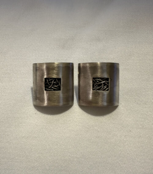 Vintage Silber Ohrclips mit Drahtrelief