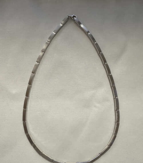 Vintage Silber Halskette - Gliederdesign mit matter Rückseite