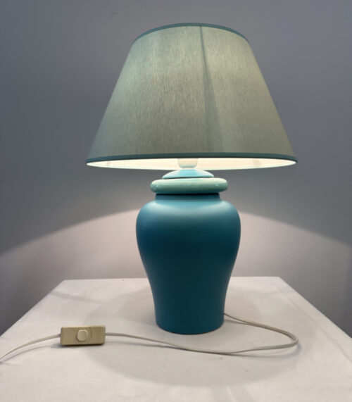 Türkise Keramik Tischlampe im Retro-Design