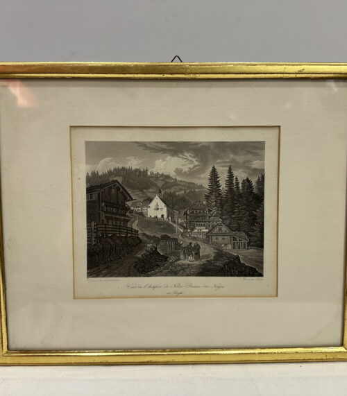 Historischer Stahlstich „Notre-Dame-des-Neiges am Rigi“ – um 1850, nach Oppenheim