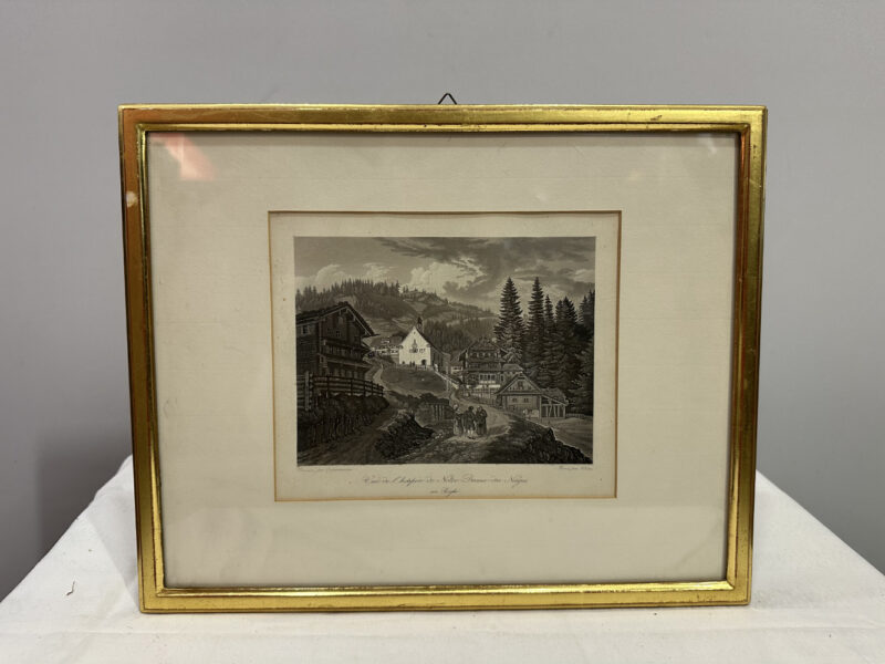 Historischer Stahlstich „Notre-Dame-des-Neiges am Rigi“ – um 1850, nach Oppenheim