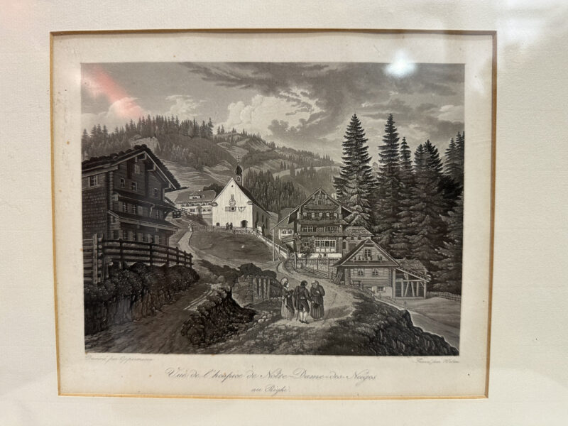 Historischer Stahlstich „Notre-Dame-des-Neiges am Rigi“ – um 1850, nach Oppenheim - Image 2
