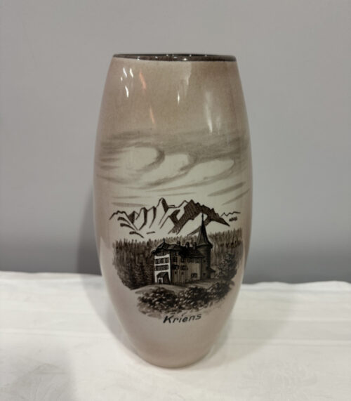 Vintage Keramikvase aus Kriens – Handbemalt, Hug Eisen Meier, 27 cm Hoch