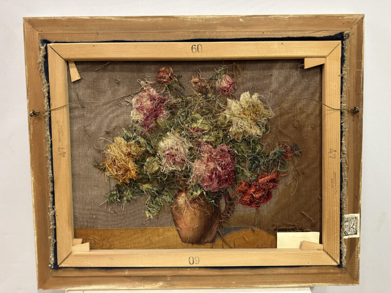 Originalsignierte Aubusson-Stickbild mit Blumenmotiv, 75 x 95 cm - Image 9