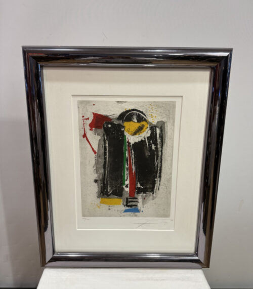 Farbige Originalradierung, Abstrakte Kunst von Manfred Jung – handsigniert und nummeriert 60 x 72 cm