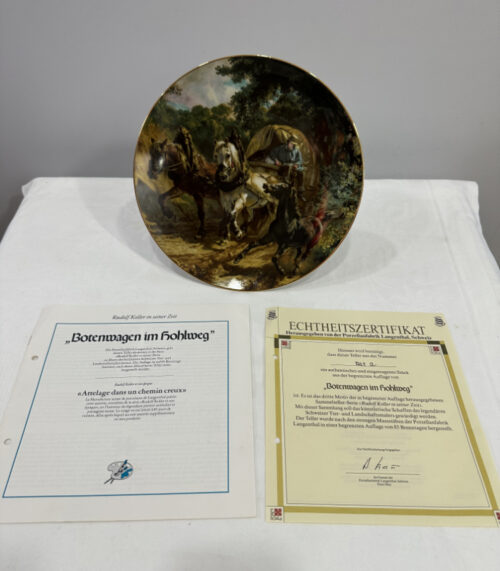 Sammlerteller „Botenwagen im Hohlweg“ von Langenthal - Limitierte Auflage von 1989 mit Echtheitszertifikat