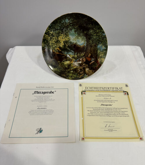 Sammlerteller „Mittagsruhe“ von Langenthal - Limitierte Auflage von 1990 mit Echtheitszertifikat