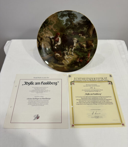 Sammlerteller „Idylle am Hasliberg“ von Langenthal - Limitierter Wandteller von 1989 mit Echtheitszertifikat