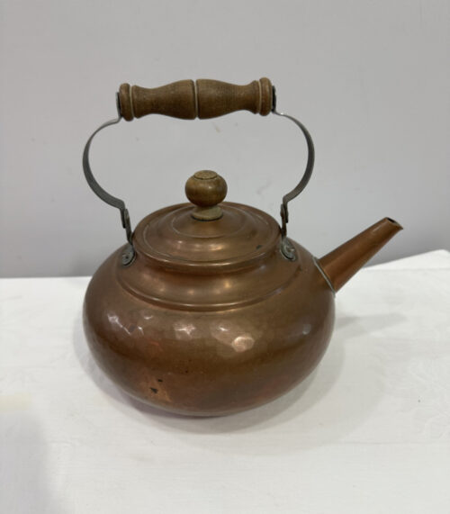 Vintage Stöckli Netstal Kupfer Teekanne mit Holzgriff - Made in Switzerland