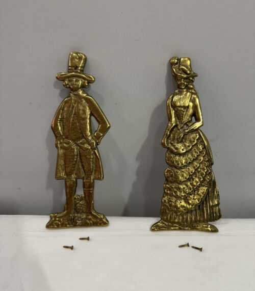 Vintage WC-Schild Set aus Messing – Damen & Herren Figuren