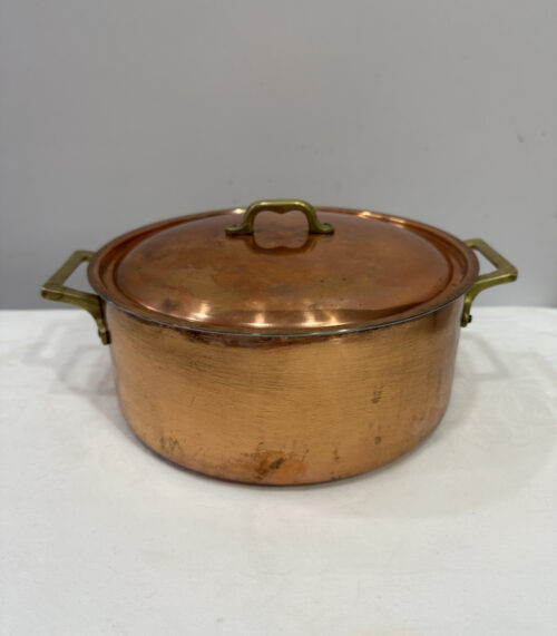 Vintage Kupfertopf mit Deckel - Stainless Steel Korea – Innen aus Edelstahl, Aussen aus Kupfer