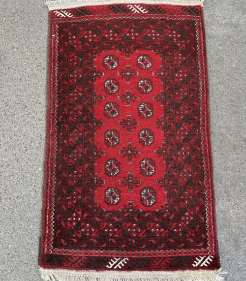 Afghanischer Wollteppich – Handgeknüpft, traditionelles Design 75 x 133 cm