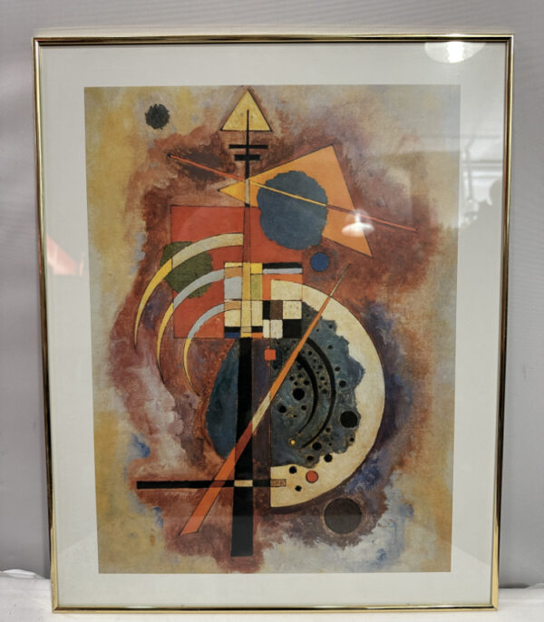 Abstrakter Kunstdruck im goldenen Rahmen – nach Wassily Kandinsky, 40 x 50cm