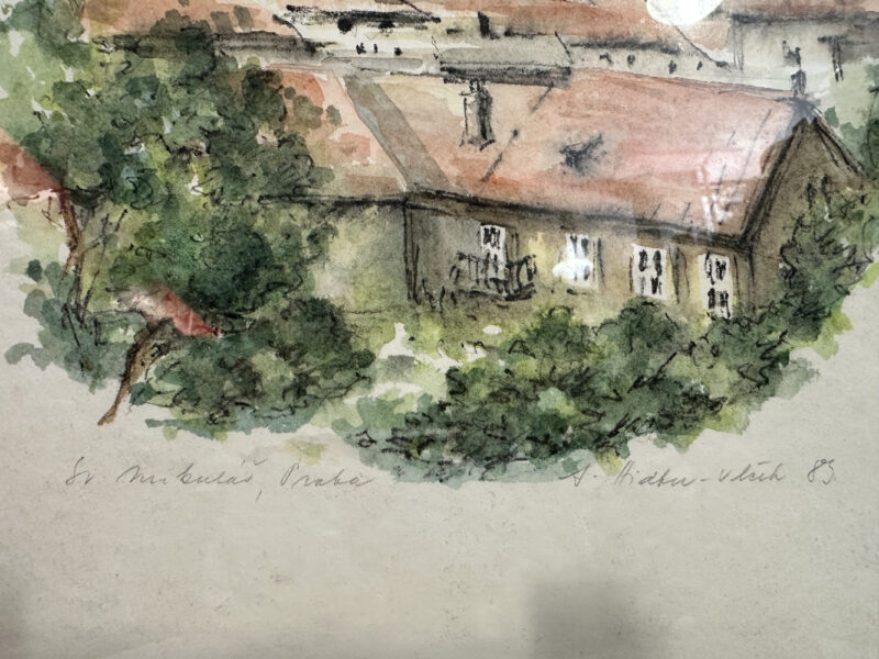 Aquarellierte Stadtansicht von Prag – signiert J. Ricker-Vlach 1985, 35 x 45cm - Image 7