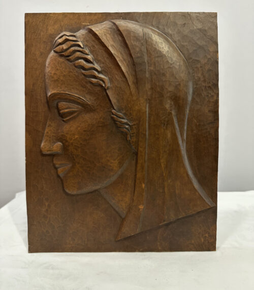 Holztafel – Madonna Darstellung signiert von Milo Funk 1956