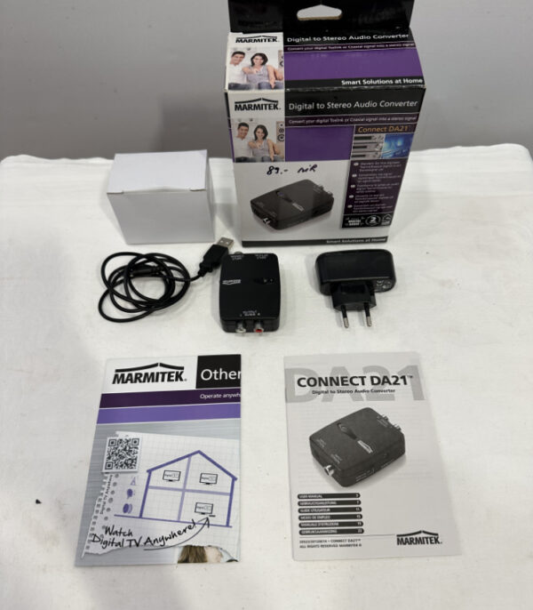 Marmitek Connect DA21 – Digital zu Stereo Audio Converter mit Netzteil & Anleitung