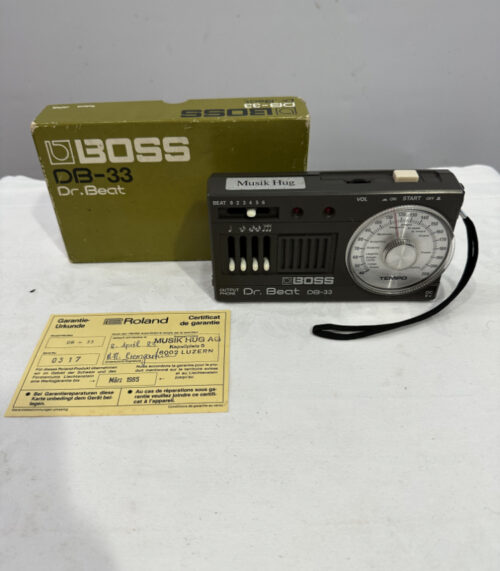 Vintage-Metronom Boss DB-33 Dr. Beat – mit Originalverpackung und Garantiekarte von 1983
