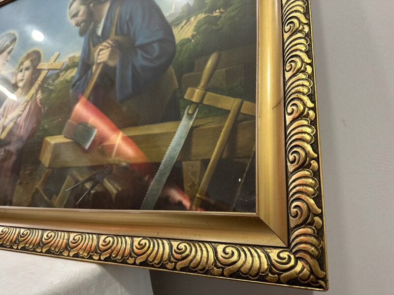 Heilige Familie – Farbdruck im goldverzierten Holzrahmen 122 x 74 cm - Image 4