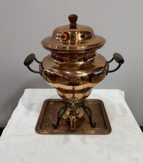 Antiker STOCKLI Netstal Samowar – Teekessel aus gehämmertem Kupfer