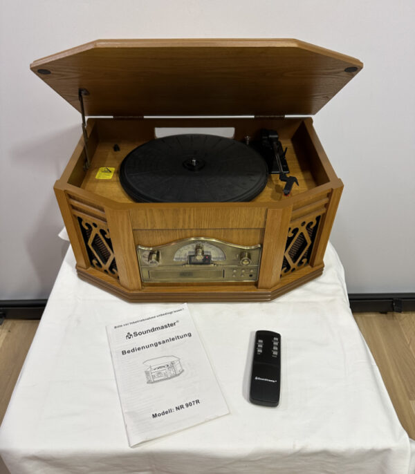 Soundmaster NR 907R – Musiktruhe mit Plattenspieler, CD, Kassette und Radio