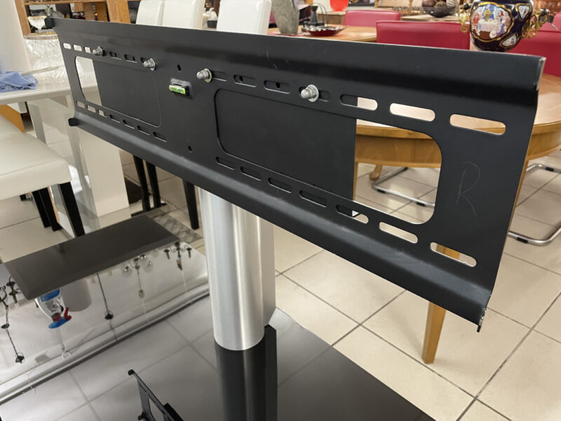 TV-Möbel mit drehbarer Halterung – Hochglanz Schwarz mit Aluminium-Träger - Image 10