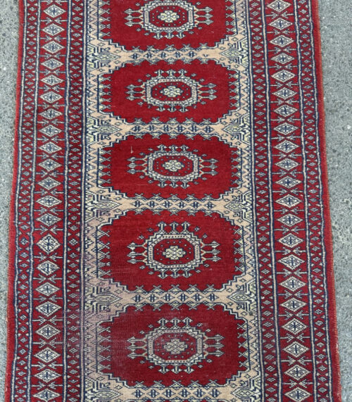 Handgeknüpfter Orient-Läufer in Rot – 252 x 62 cm mit Göl-Muster