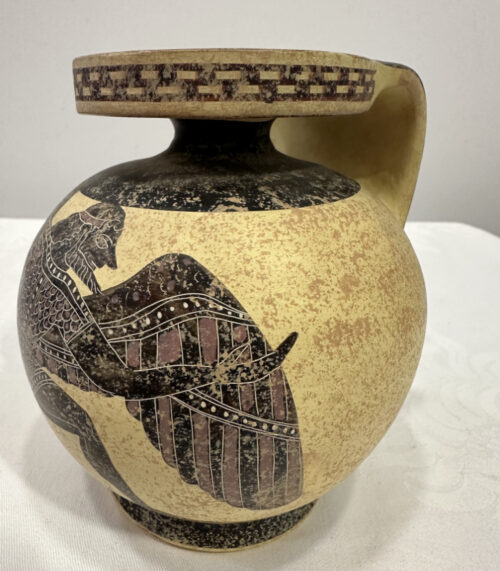 Handbemalte Replik einer griechischen Aryballos-Vase – 6. Jahrhundert v. Chr., Kreta