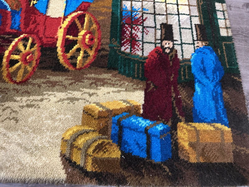 Vintage Wandteppich „The Arrival“ – Bondax Axminster England, 123 × 68 cm - Image 6