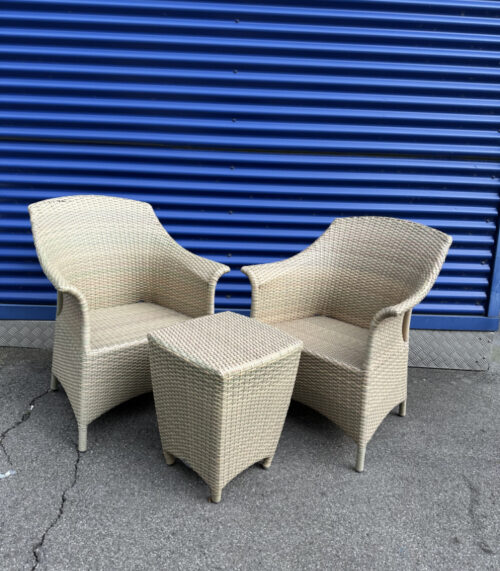 Outdoor-Set von Dedon - 2 Loungesessel & Beistelltisch aus Geflecht