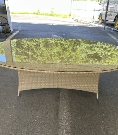 Ovaler Outdoor-Tisch von Dedon mit Glasplatte 220 x 130 cm