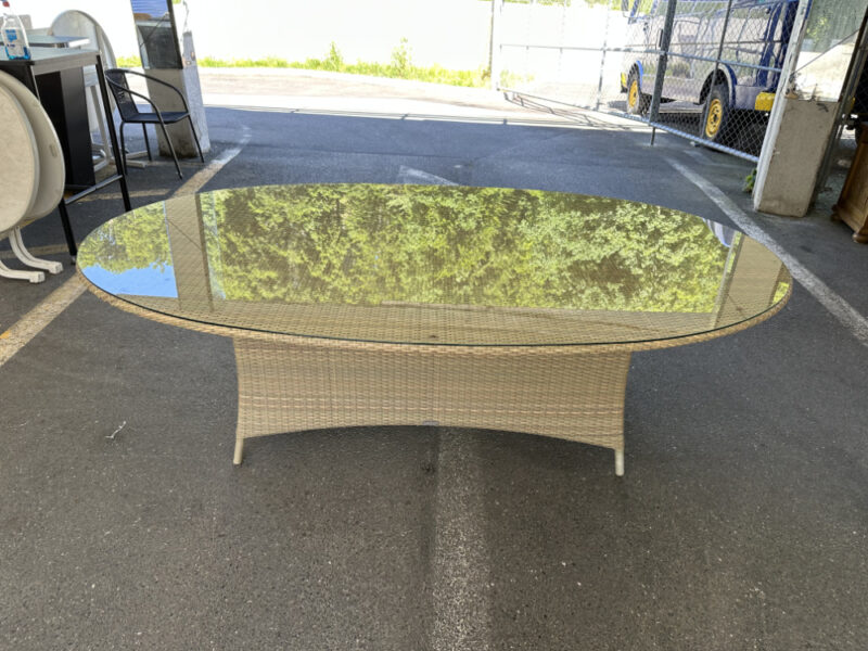 Ovaler Outdoor-Tisch von Dedon mit Glasplatte 220 x 130 cm