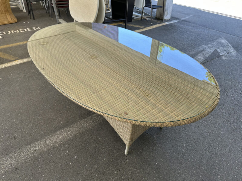 Ovaler Outdoor-Tisch von Dedon mit Glasplatte 220 x 130 cm - Image 3