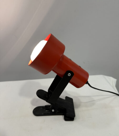 Vintage rote Klemmleuchte aus Metall