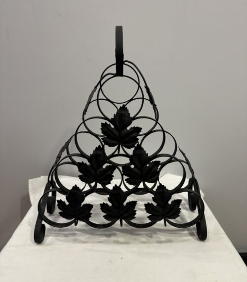 Flaschenregal aus Schmiedeeisen mit Blätterdekor für 10 Flaschen