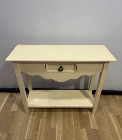 Vintage Konsolentisch in Creme – mit Schublade und Ablageboden