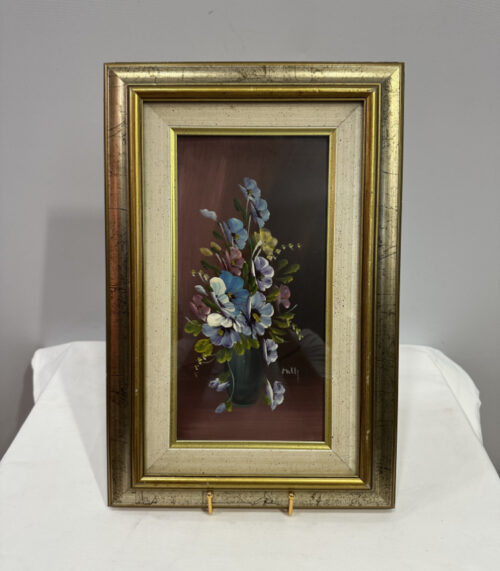 Blumenstillleben signiertes Original Ölgemälde im Goldrahmen