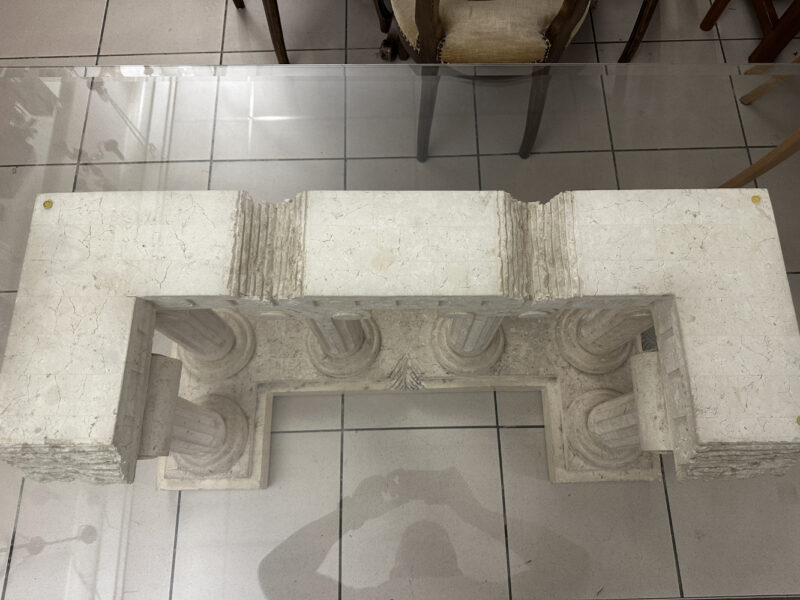 Monumentaler Esstisch im griechischen Antikstil – Glasplatte auf Säulenbasis 180 x 90 cm - Image 7