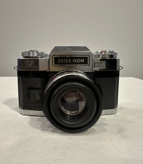 Zeiss Ikon Contaflex Super BC mit Tessar 50mm f/2.8 Objektiv und originaler Ledertasche